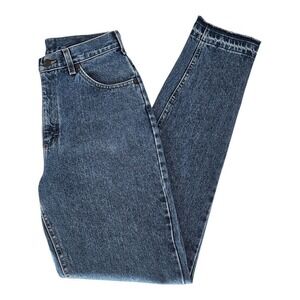 VTG 90s Denim Riders Jeans Womens 10 Long Blue High Waisted Tapered Raw Hem